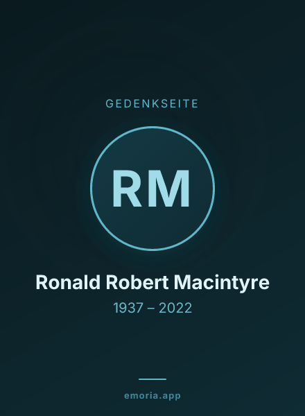 Gedenkportrait von Ronald Robert Macintyre