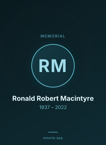 Memorial portrait of Ronald Robert Macintyre