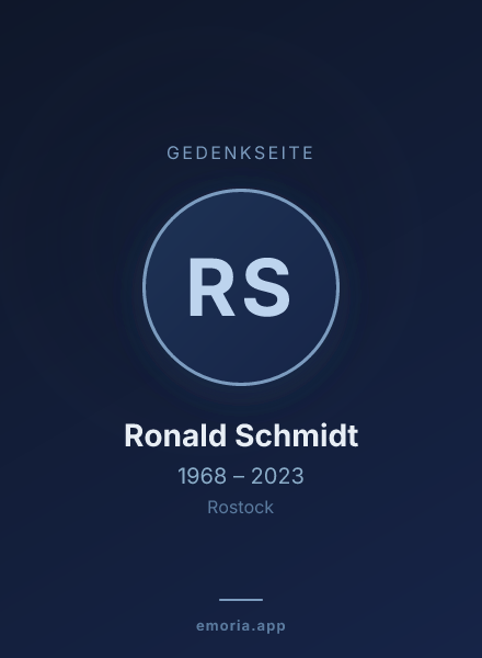 Gedenkportrait von Ronald Schmidt