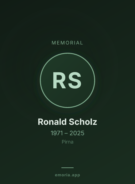 Memorial portrait of Ronald Scholz