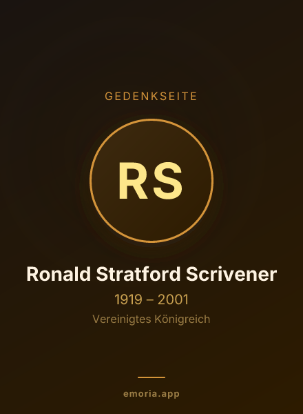 Gedenkportrait von Ronald Stratford Scrivener
