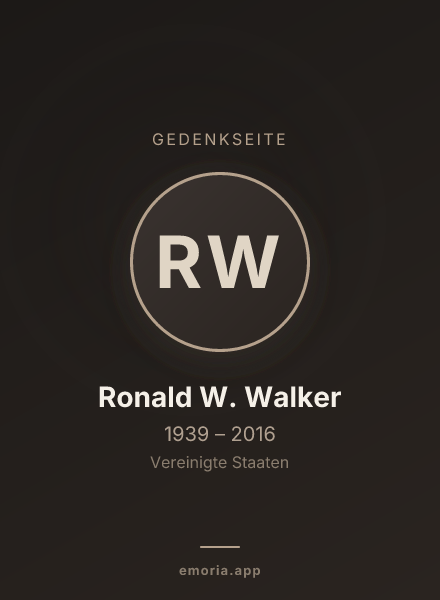 Gedenkportrait von Ronald W. Walker