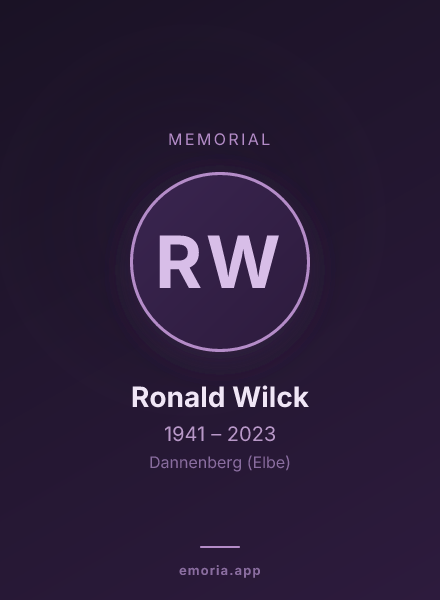 Memorial portrait of Ronald Wilck