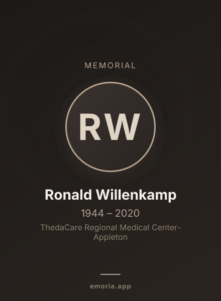 Memorial portrait of Ronald Willenkamp