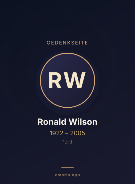 Gedenkportrait von Ronald Wilson