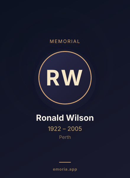 Memorial portrait of Ronald Wilson