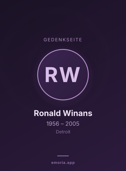 Gedenkportrait von Ronald Winans