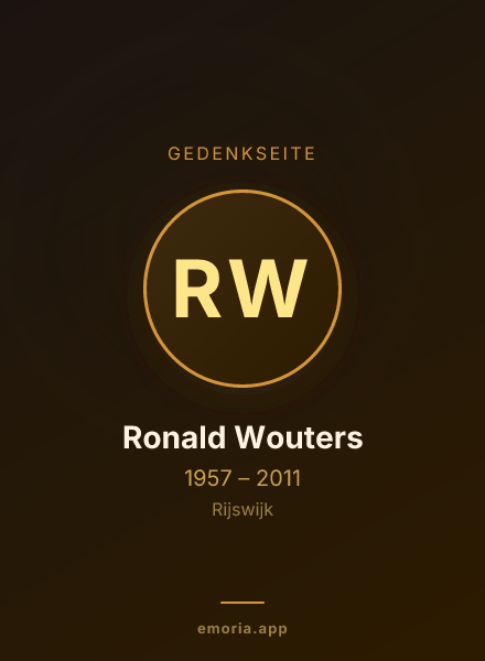 Gedenkportrait von Ronald Wouters