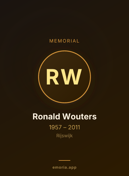 Memorial portrait of Ronald Wouters