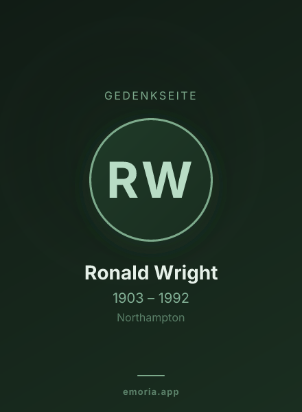 Gedenkportrait von Ronald Wright