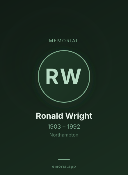 Memorial portrait of Ronald Wright