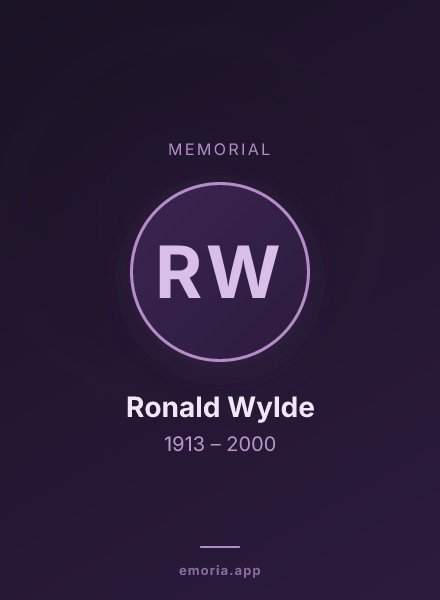 Memorial portrait of Ronald Wylde
