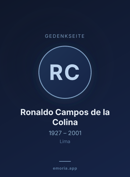 Gedenkportrait von Ronaldo Campos de la Colina