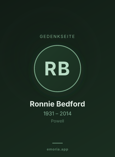 Gedenkportrait von Ronnie Bedford