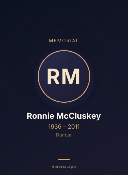 Memorial portrait of Ronnie McCluskey