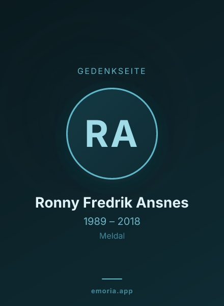 Gedenkportrait von Ronny Fredrik Ansnes