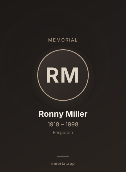 Memorial portrait of Ronny Miller