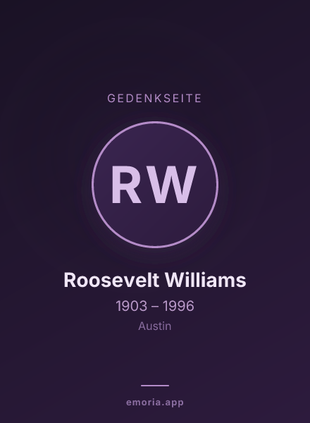 Gedenkportrait von Roosevelt Williams