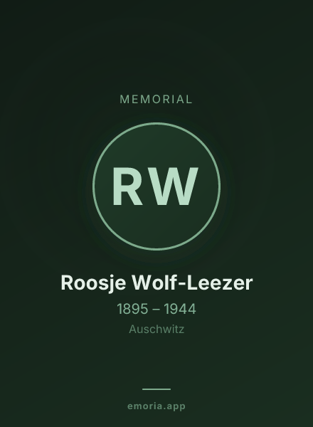 Memorial portrait of Roosje Wolf-Leezer