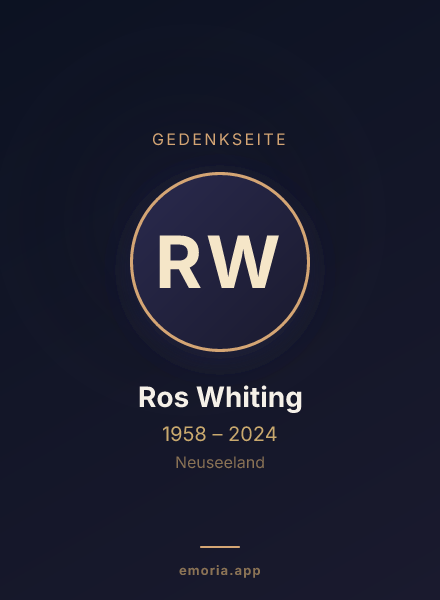 Gedenkportrait von Ros Whiting