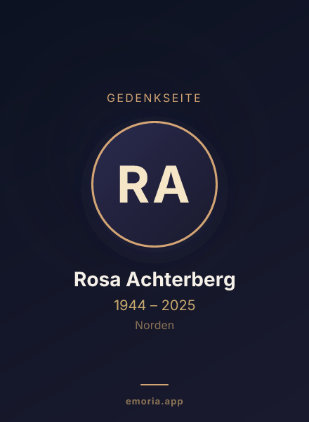 Gedenkportrait von Rosa Achterberg
