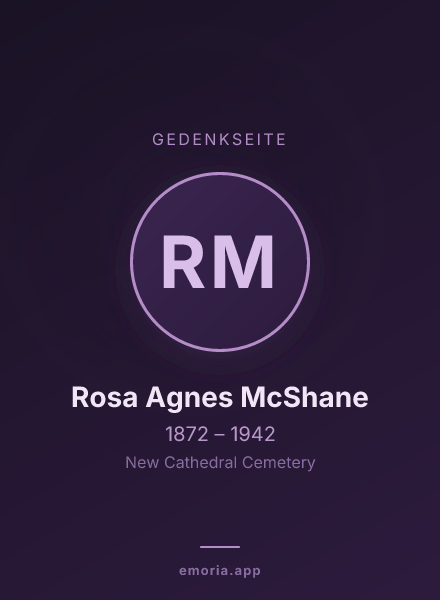 Gedenkportrait von Rosa Agnes McShane