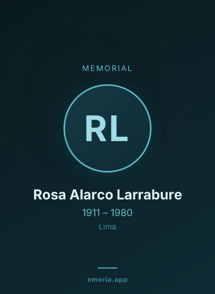Memorial portrait of Rosa Alarco Larrabure