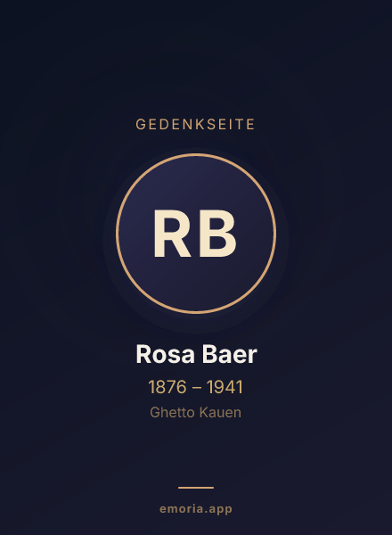 Gedenkportrait von Rosa Baer
