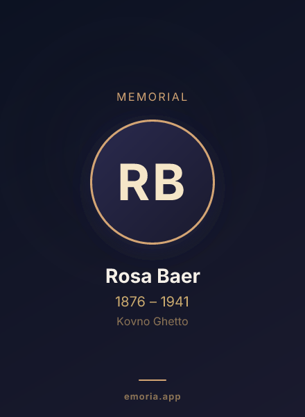 Memorial portrait of Rosa Baer