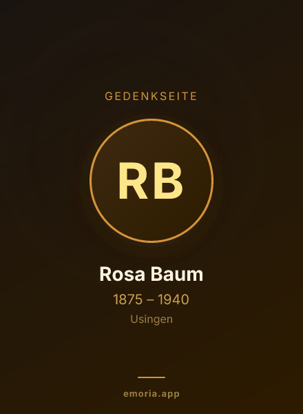 Gedenkportrait von Rosa Baum
