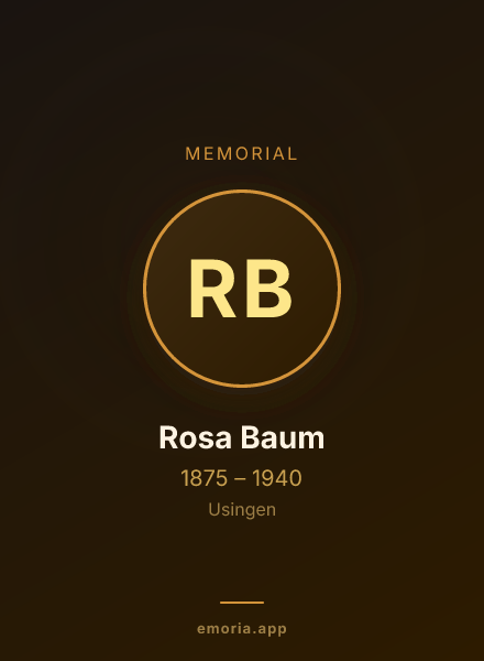 Memorial portrait of Rosa Baum
