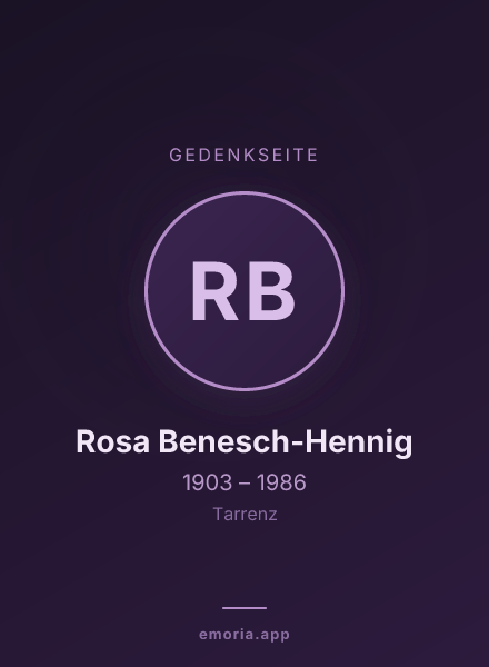 Gedenkportrait von Rosa Benesch-Hennig
