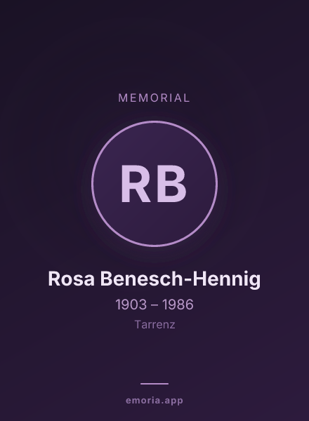 Memorial portrait of Rosa Benesch-Hennig