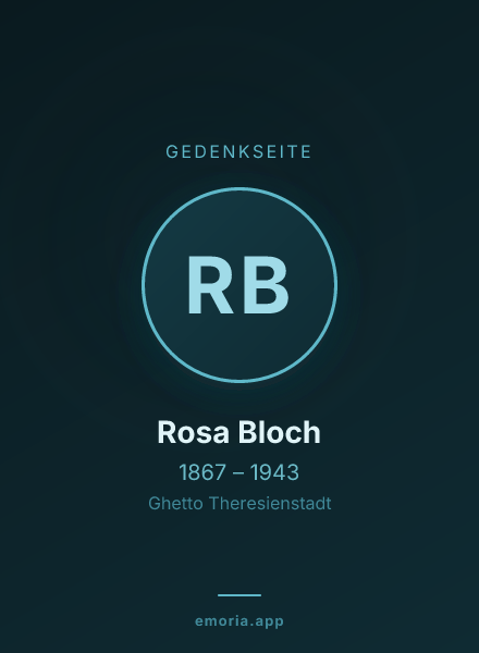 Gedenkportrait von Rosa Bloch