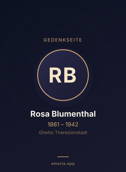 Gedenkportrait von Rosa Blumenthal