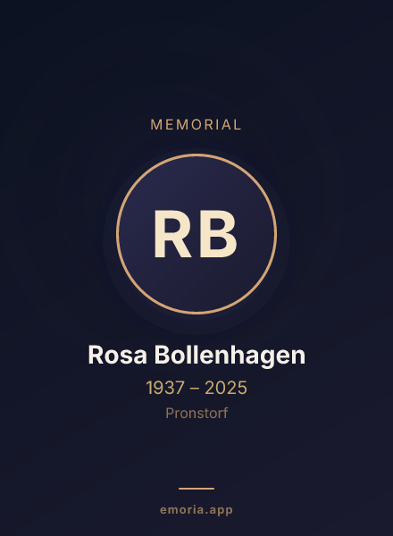Memorial portrait of Rosa Bollenhagen