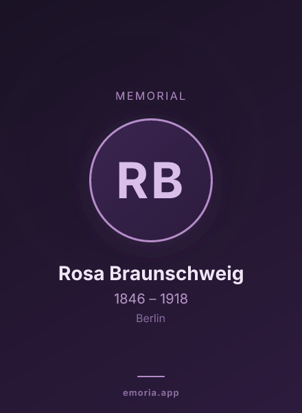 Memorial portrait of Rosa Braunschweig