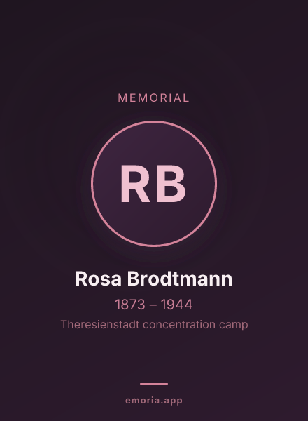 Memorial portrait of Rosa Brodtmann