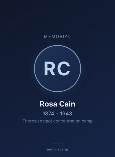 Memorial portrait of Rosa Cain
