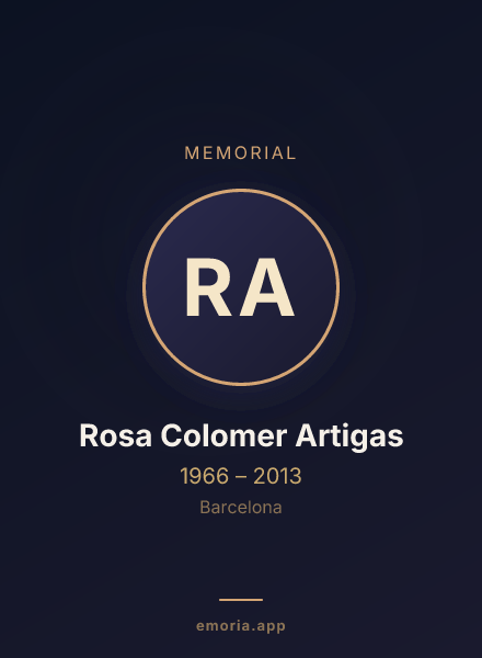 Memorial portrait of Rosa Colomer Artigas