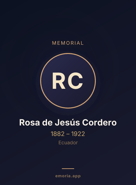 Memorial portrait of Rosa de Jesús Cordero