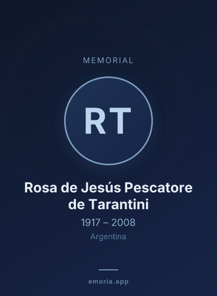 Memorial portrait of Rosa de Jesús Pescatore de Tarantini