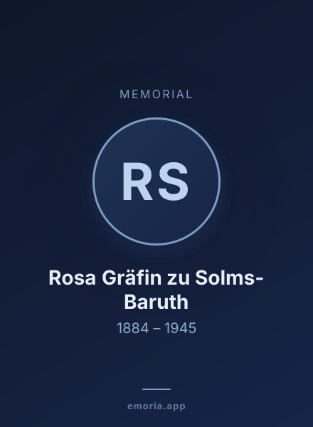 Memorial portrait of Rosa Gräfin zu Solms-Baruth