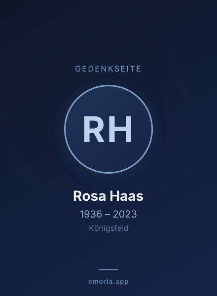 Gedenkportrait von Rosa Haas