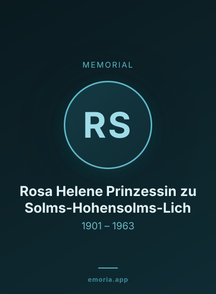 Memorial portrait of Rosa Helene Prinzessin zu Solms-Hohensolms-Lich
