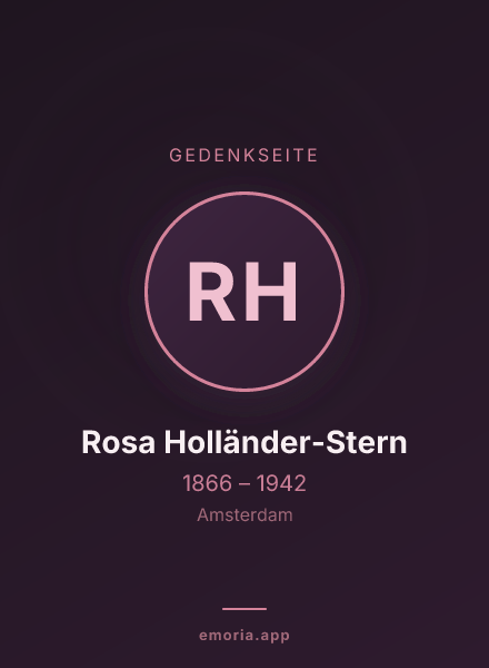 Gedenkportrait von Rosa Holländer-Stern