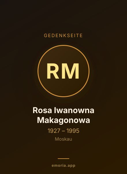 Gedenkportrait von Rosa Iwanowna Makagonowa