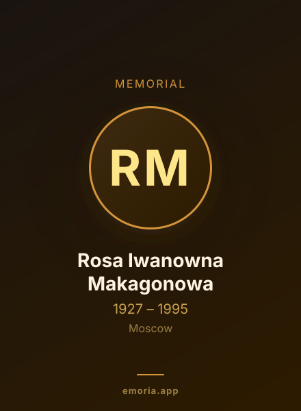 Memorial portrait of Rosa Iwanowna Makagonowa