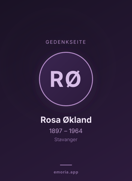 Gedenkportrait von Rosa Økland