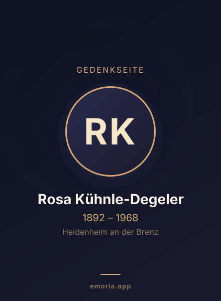 Gedenkportrait von Rosa Kühnle-Degeler